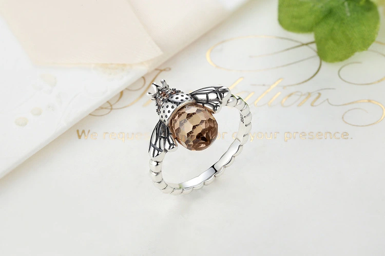 Bee sterling silver ring cute insect series s925 silver jewelry