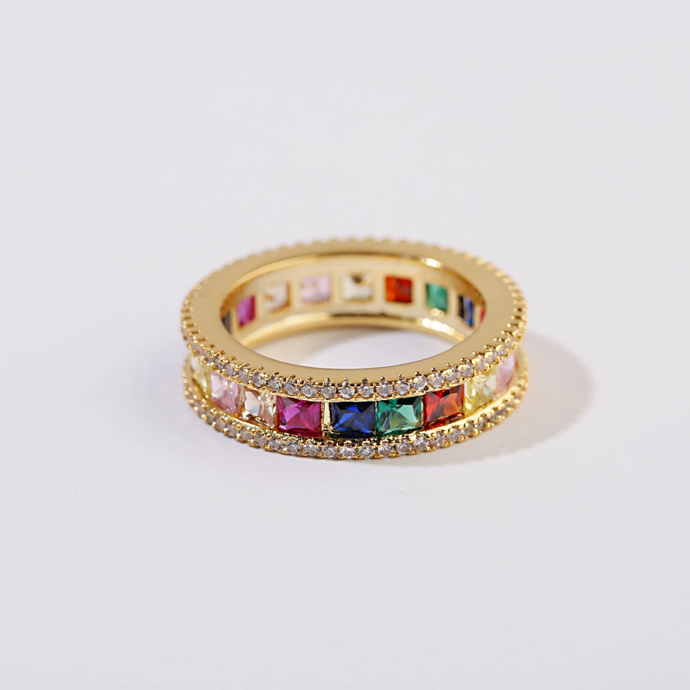 All-match color crystal ring