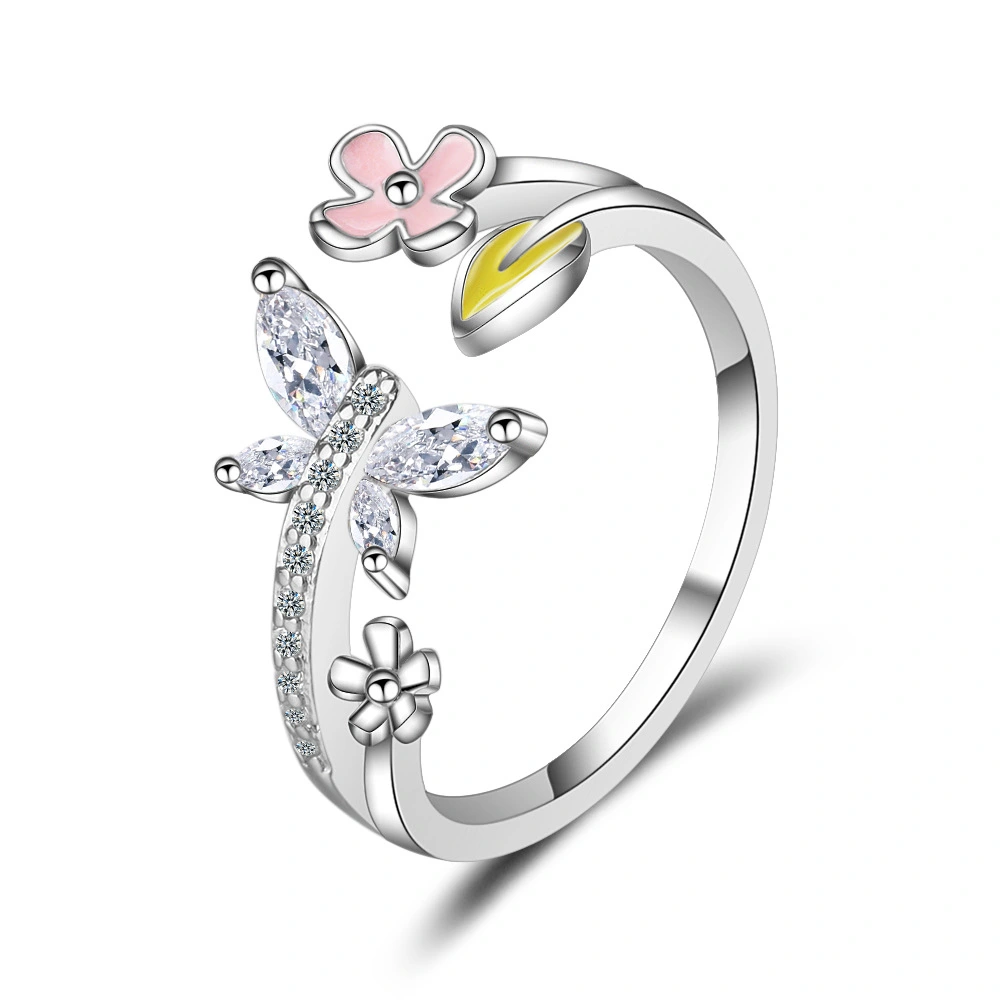 Women's Rhinestone Flower Ring