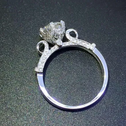 Luxury group set one carat female ring small glass luxury fashion female models simulation diamond ring for marriage ring