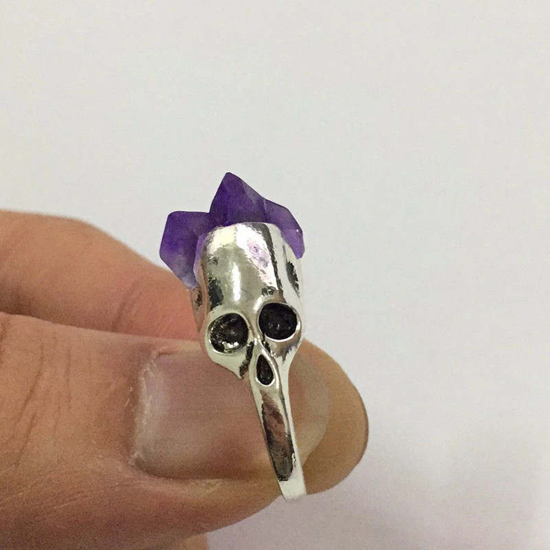 Ornament skull purple natural stone