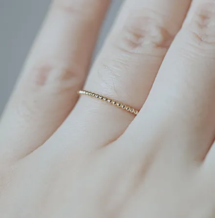 Copper plated 14k yellow gold ring Japanese ultra-fine water pearl ring ring