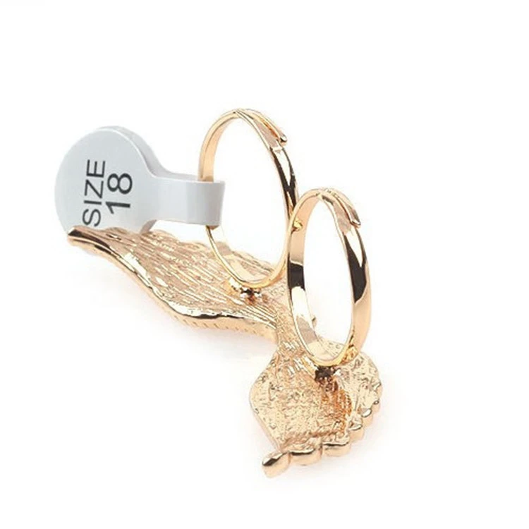 Fashion Flash Diamond Wings Double Ring Ring 