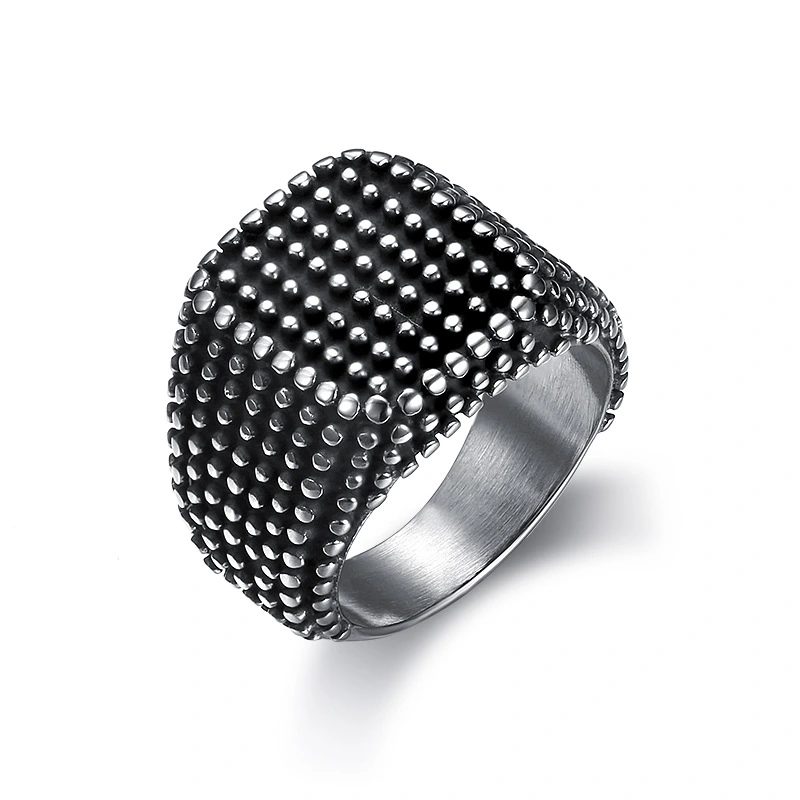 Locomotive Retro Black Square Pit Ring