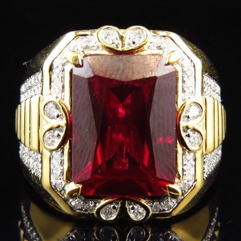 European and American Hot-selling Fashion Gold-Plated Diamond Men's Ring