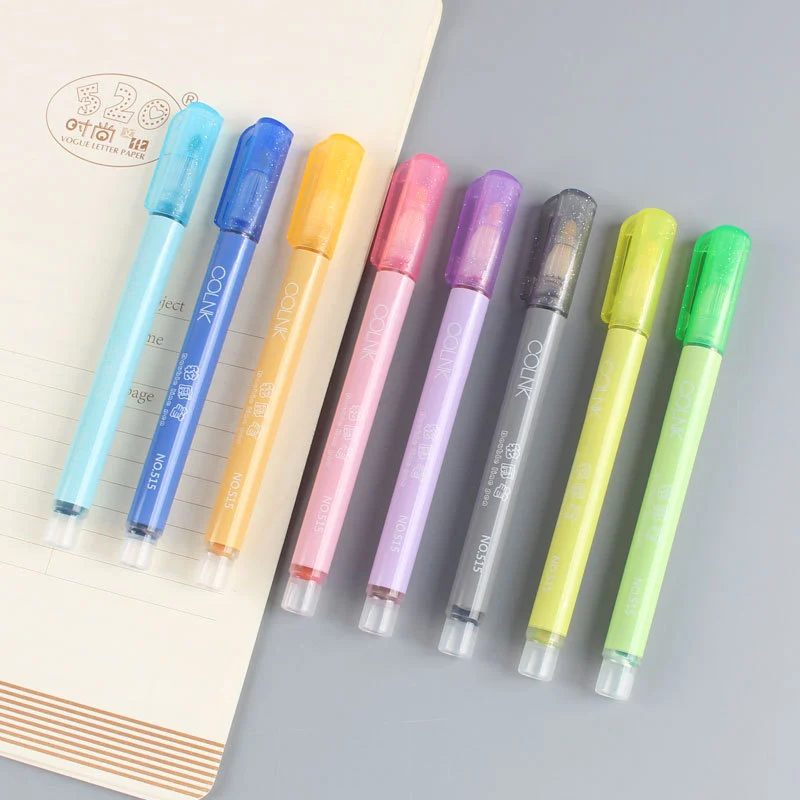 Color double line fluorescent marker pen