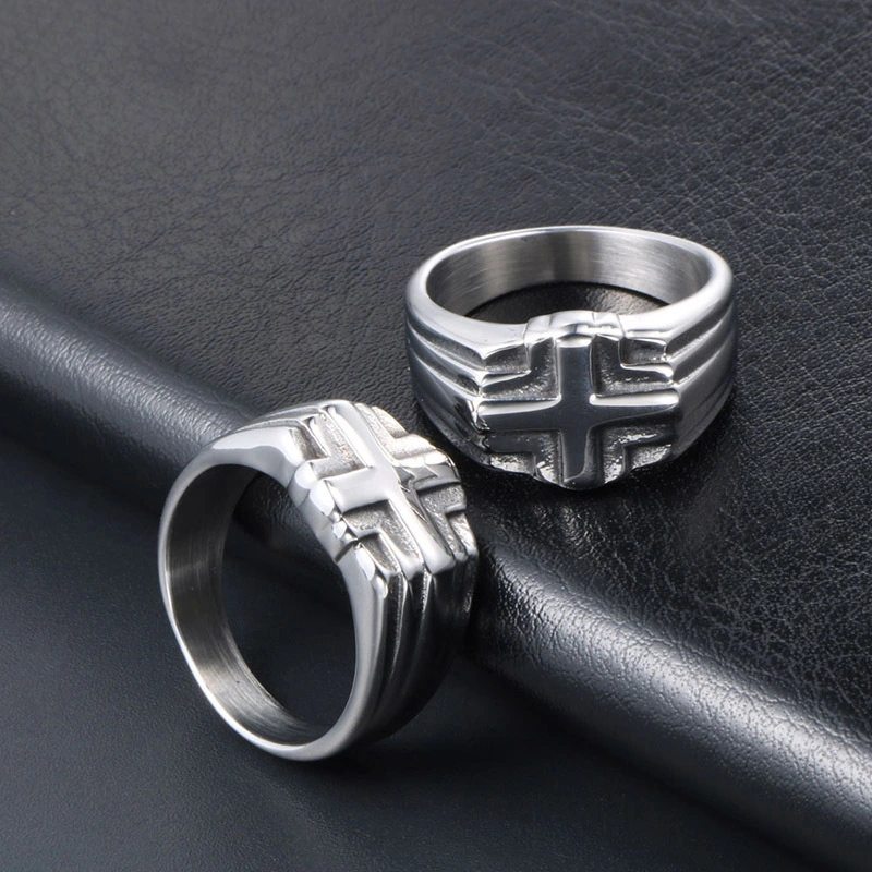 Men's Cross Titanium Steel Ring