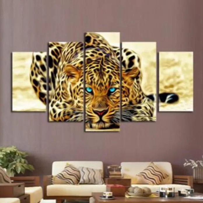 5 Lianhu as a leopard decorative painting frameless painting