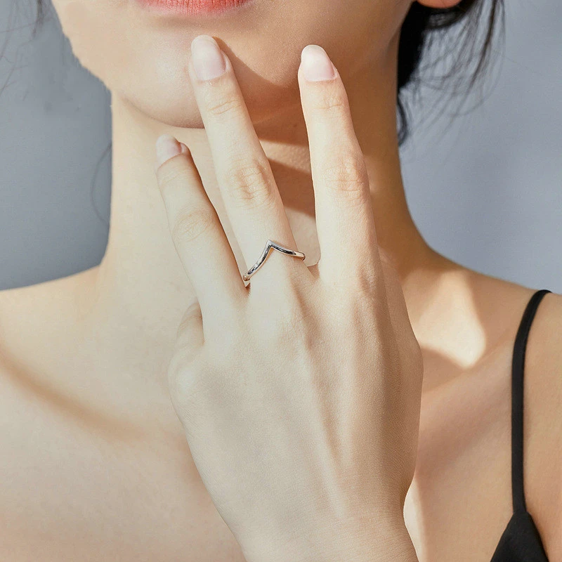 Sterling Silver Ring Love Heart Platinum Plated Ring