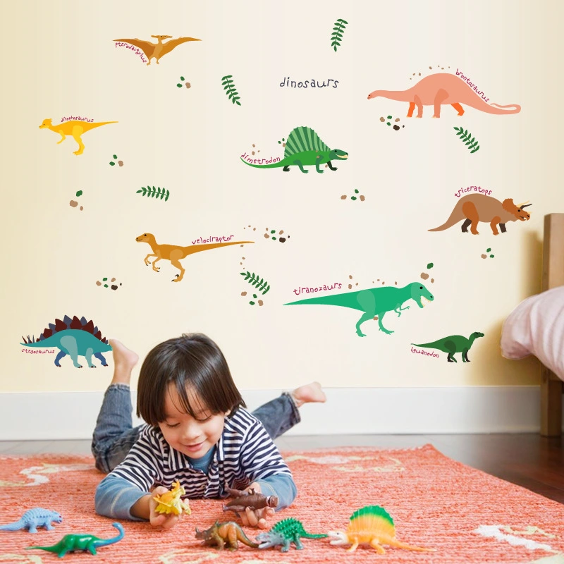 Cartoon Dinosaur World Animal Park Wall Sticker Children's Room Kindergarten Bedroom Decorative Wall Sticker