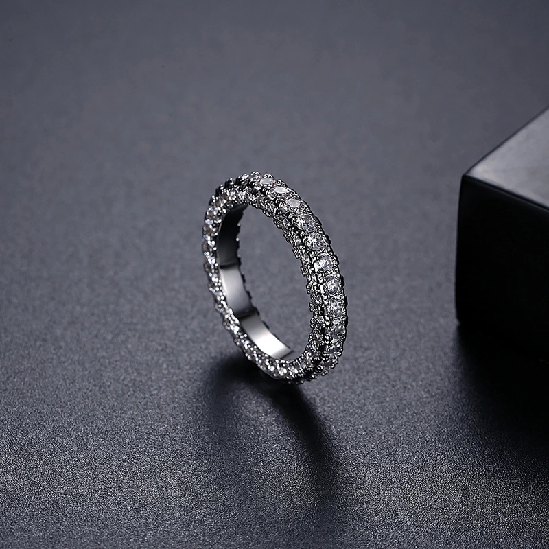 Design Single Row Fashion Index Finger Ring Simple Zircon Ring