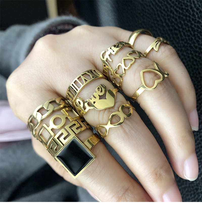 Stainless Steel Suit Couple Ring Jewelry