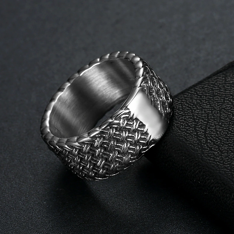 Circle Ring Stainless Steel Men's Retro Ring