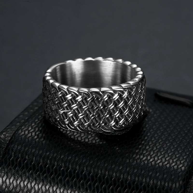 Circle Ring Stainless Steel Men's Retro Ring