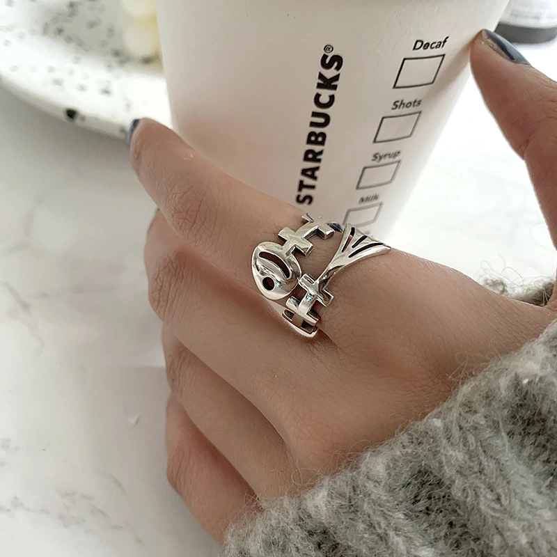 S925 Silver Ball Pendant Ring Fashion Net Red Index Finger Ring