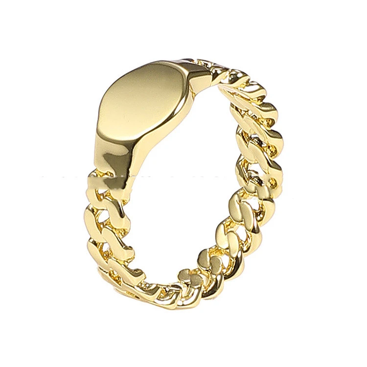 18K Gold Plated EuropeanAnd American Personality Chain Index Finger Ring