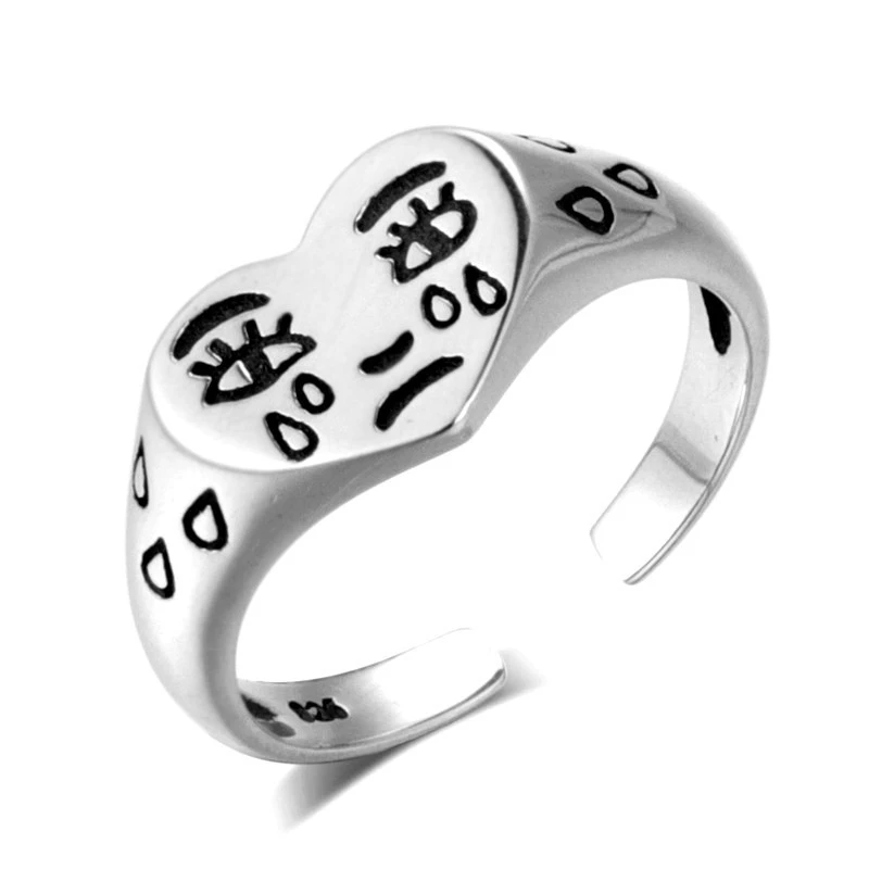 Simple Creative Sad Crying Face Love Ring Female