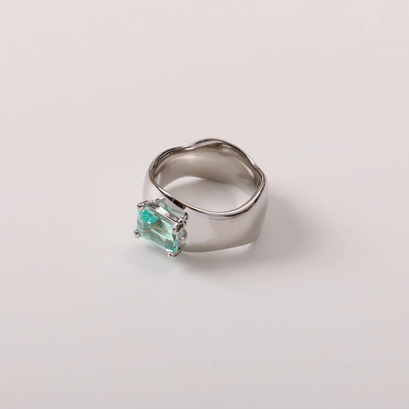 The Same Simple Gemstone Ring Combination Ring Female