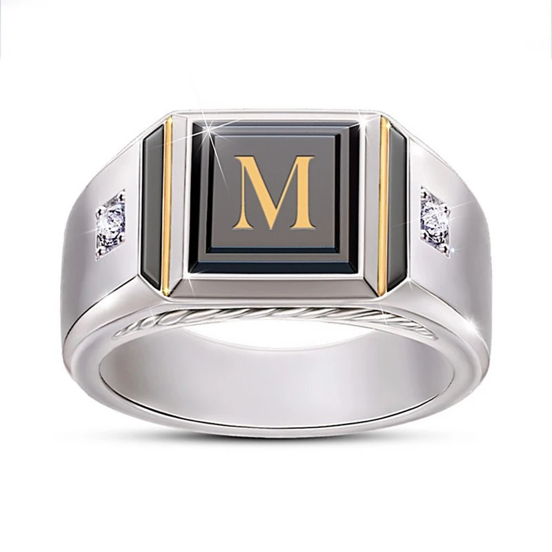 European And American Simple Domineering Men's Simulation Diamond Ring