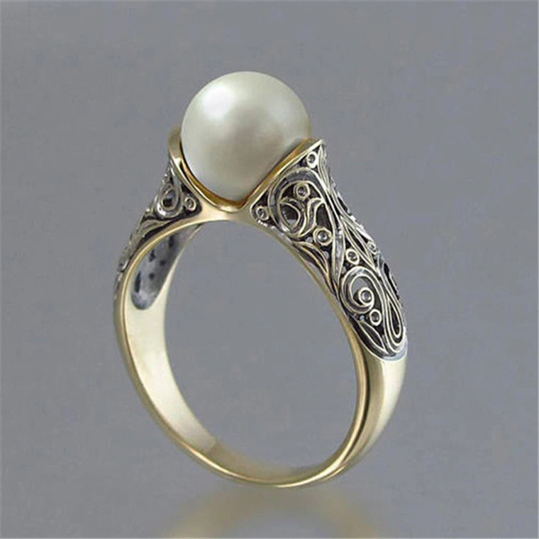 Inlaid artificial ABS pearl ring