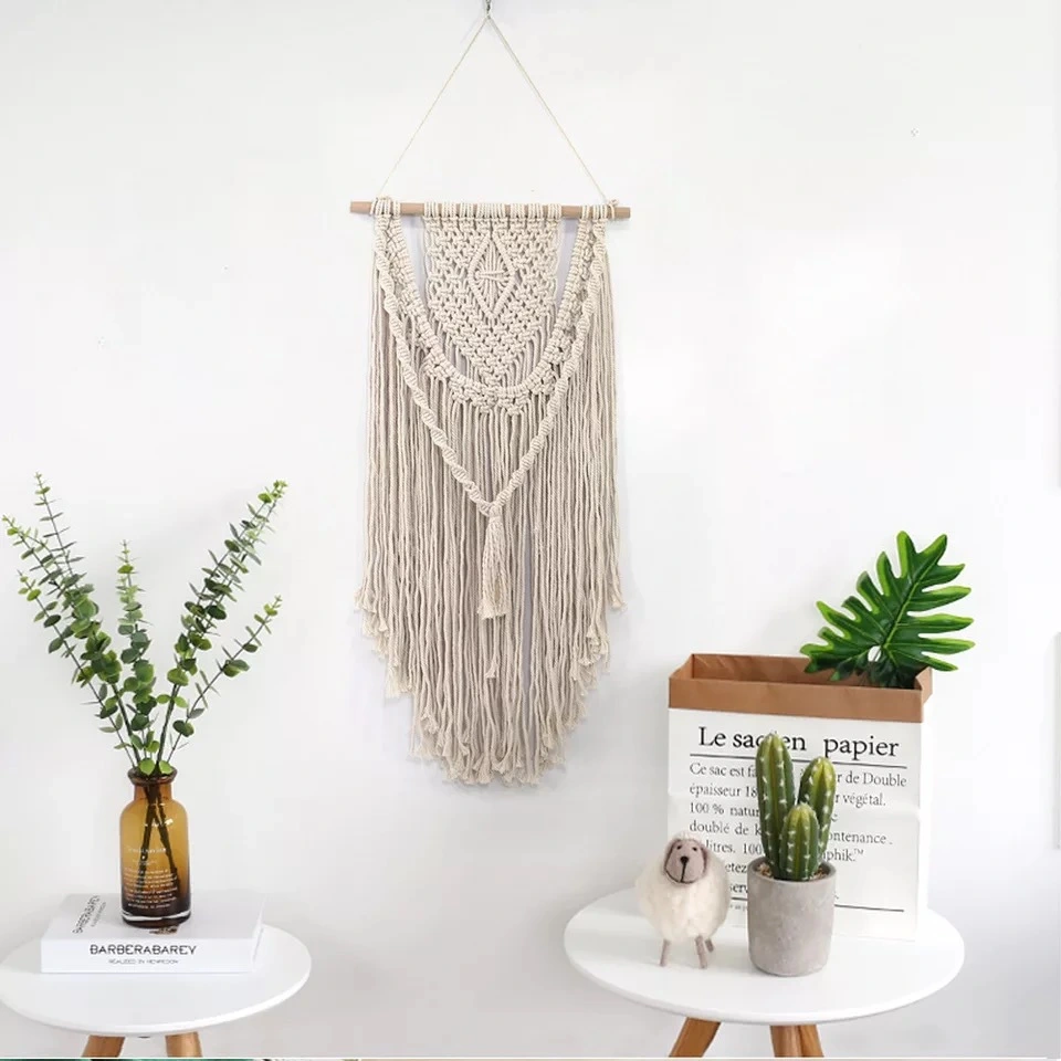 Nordic Hand-woven Tassel Cotton Rope Wall Decoration Wall Tapestry