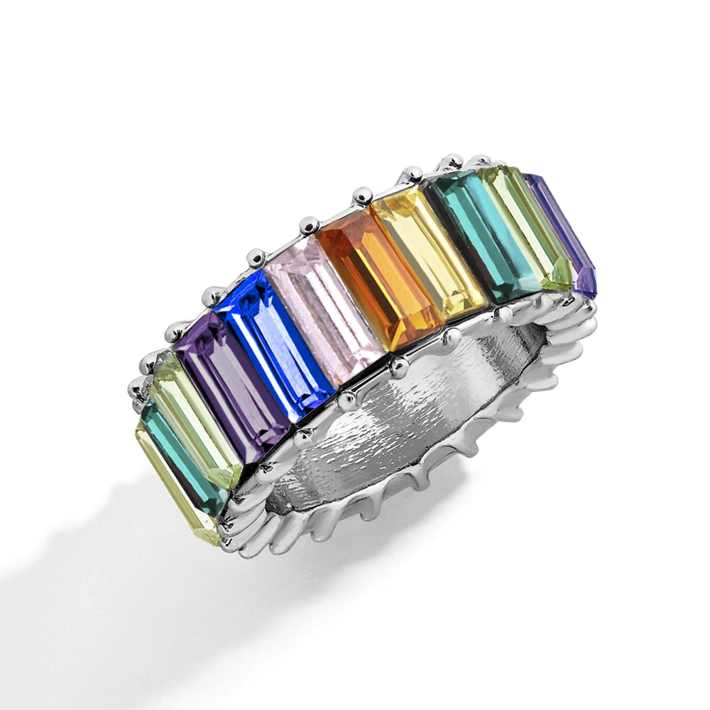 Colorful personality fashion geometric ring