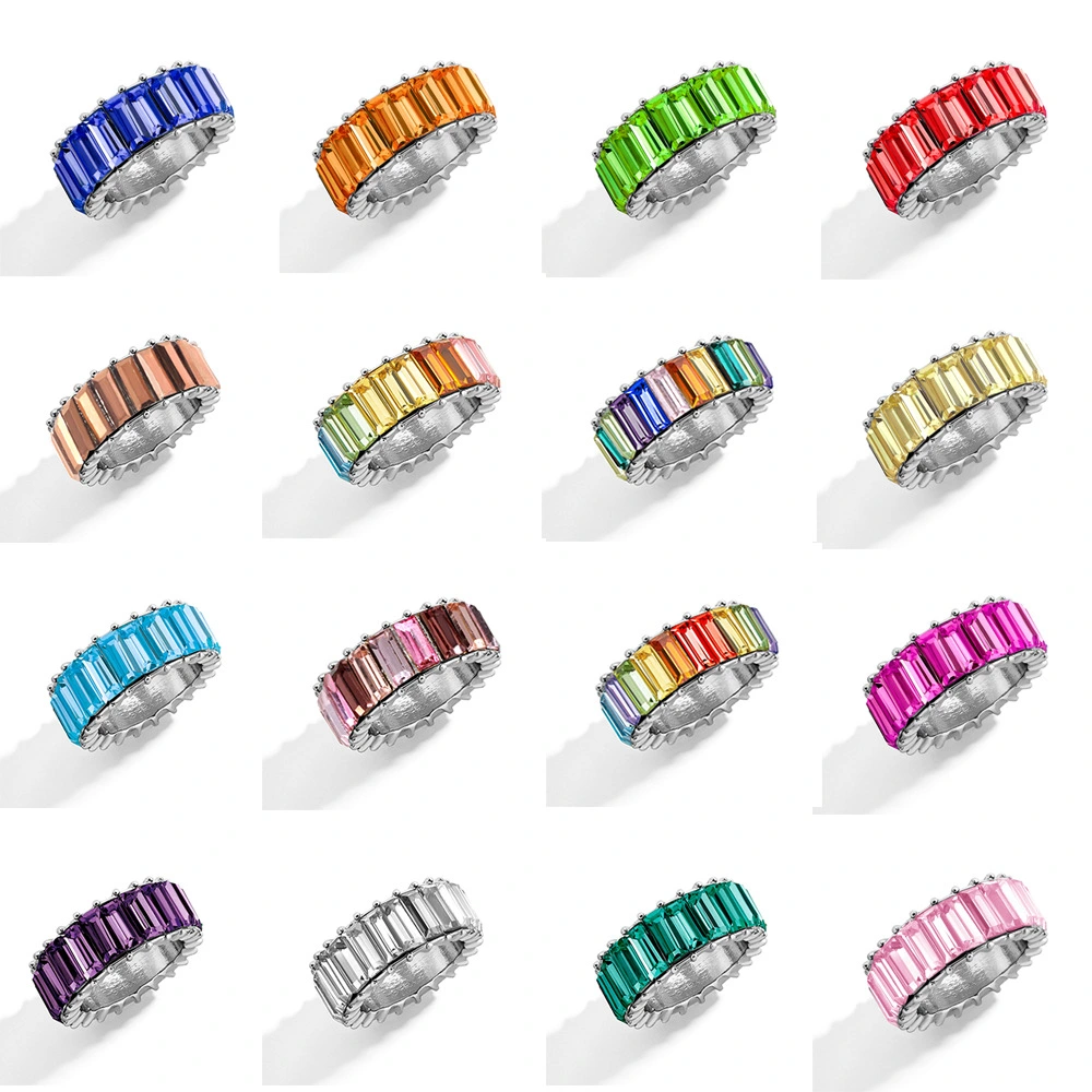 Colorful personality fashion geometric ring