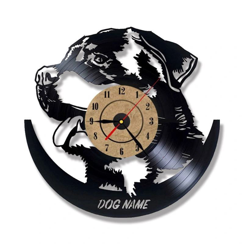 Hollow Rottweiler 3D Record Clock House Decoration Hanging