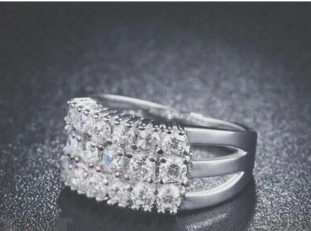 Platinum-plated zircon ring