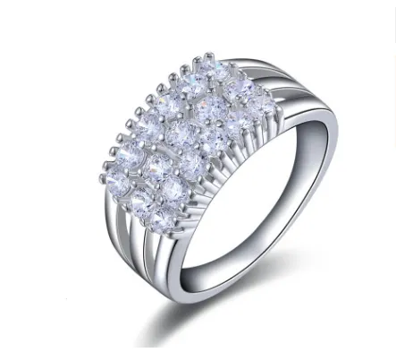 Platinum-plated zircon ring