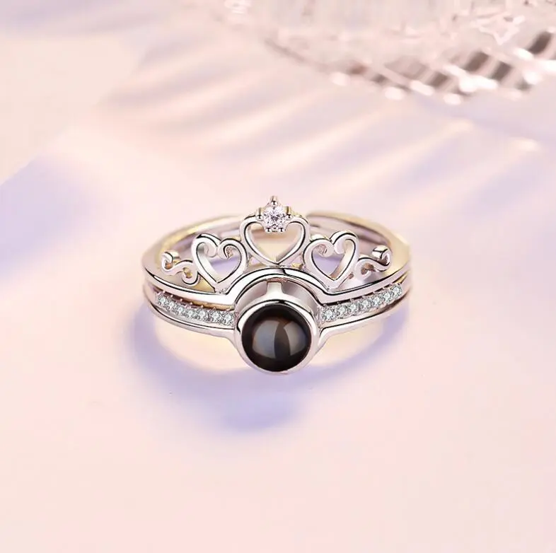 I Love You In 100 Languages Love Crown Projection Ring