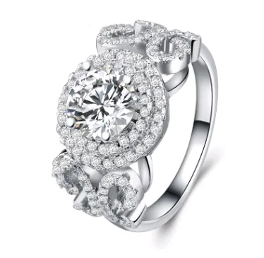 Micro-inlaid diamond luxury European and American couples set ring wedding engagement ring fashion temperament zircon engagement ring