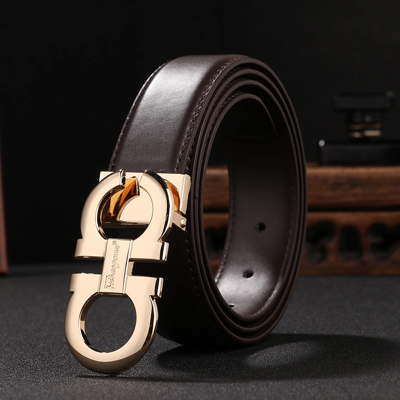 Plain black smooth buckle belt