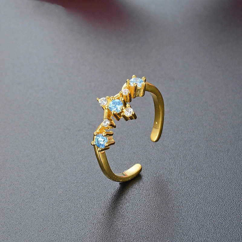 Golden Light Luxury Zircon Ring