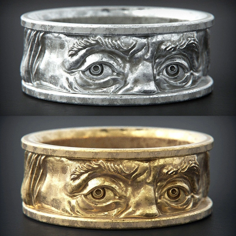 Men And Women Gaze At Embossed Alloy Ring