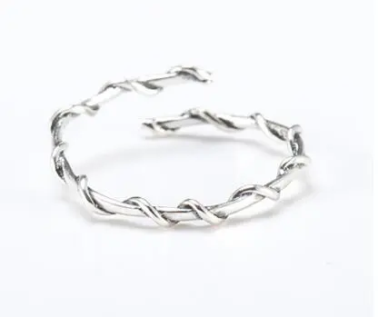 Sterling Silver Branch Twist Thin Ring