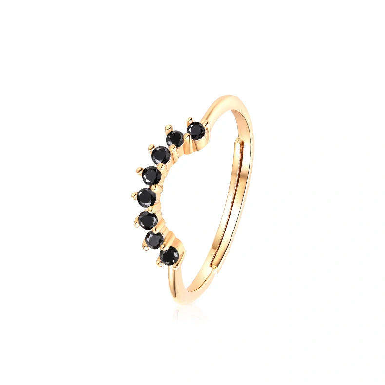 Black Zircon Sterling Silver Ring