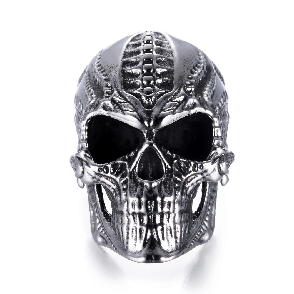 Skull punk ring hip-hop male ring