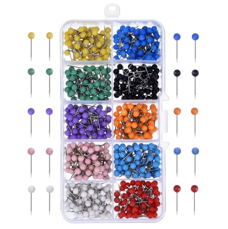 Colored plastic pin thumbtack