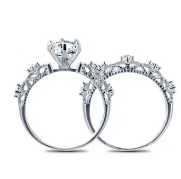 New ring Korean version of the hollow fashion inlaid zircon diamond ring