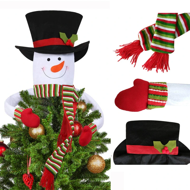 Christmas tree top star snowman decoration