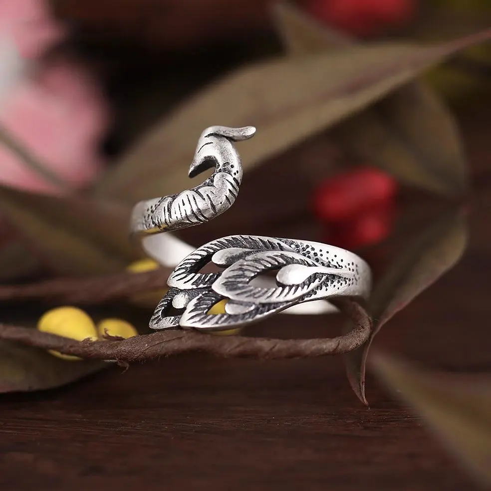 Sterling Silver Thai Peacock Ring