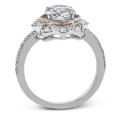Two-tone plating ring in 18k rose gold