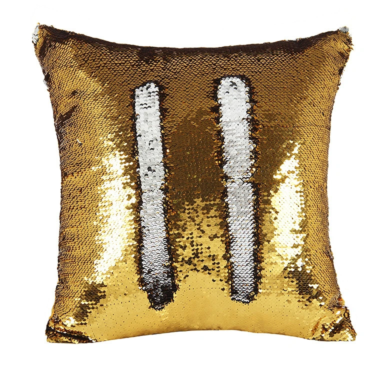 Sequined two-tone pillowcase