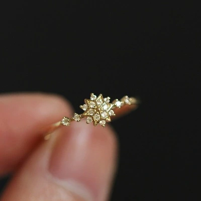 Snowflake-studded ring