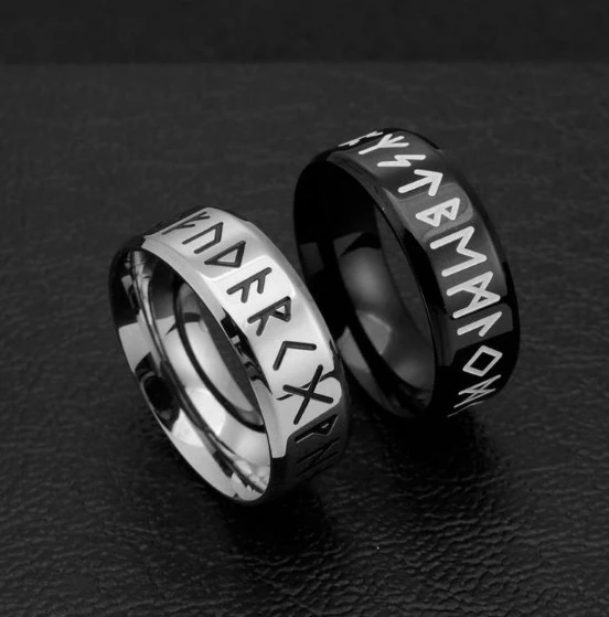 Rust steel jewelry men's Viking digital ring