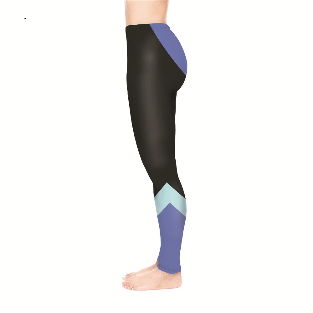 Black European and American printed cropped trousers
