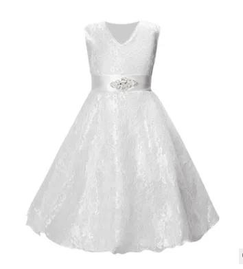 Diamond belt girl wedding dress