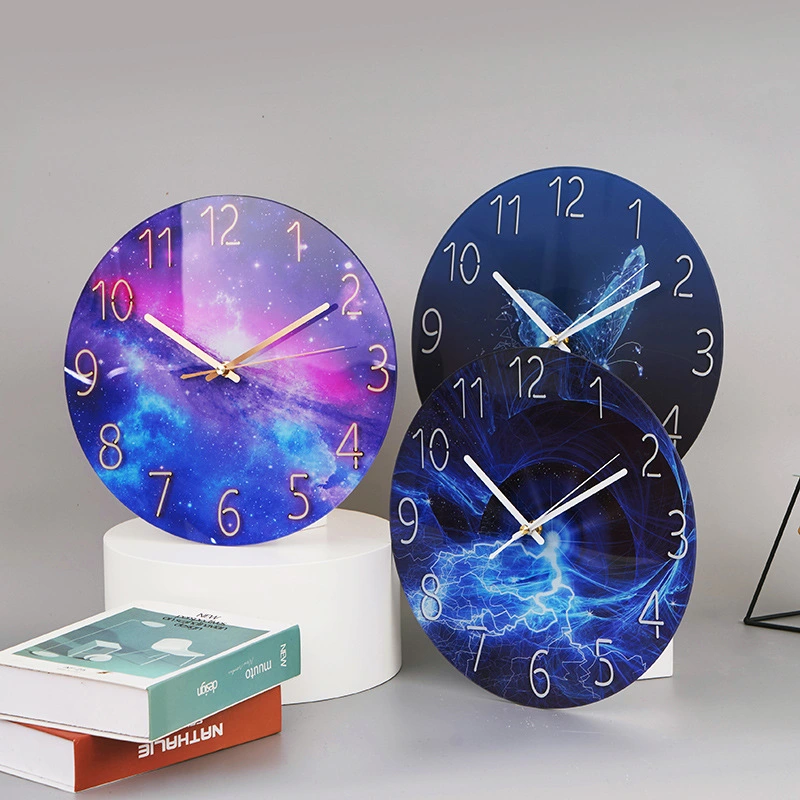 Fashion Tempered Glass Silent Wall Clock