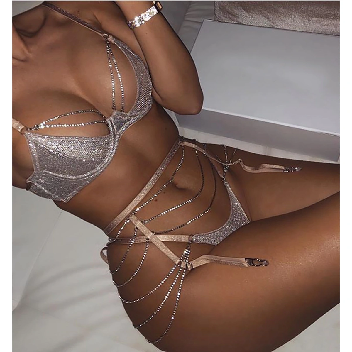 Lace three-piece suit
